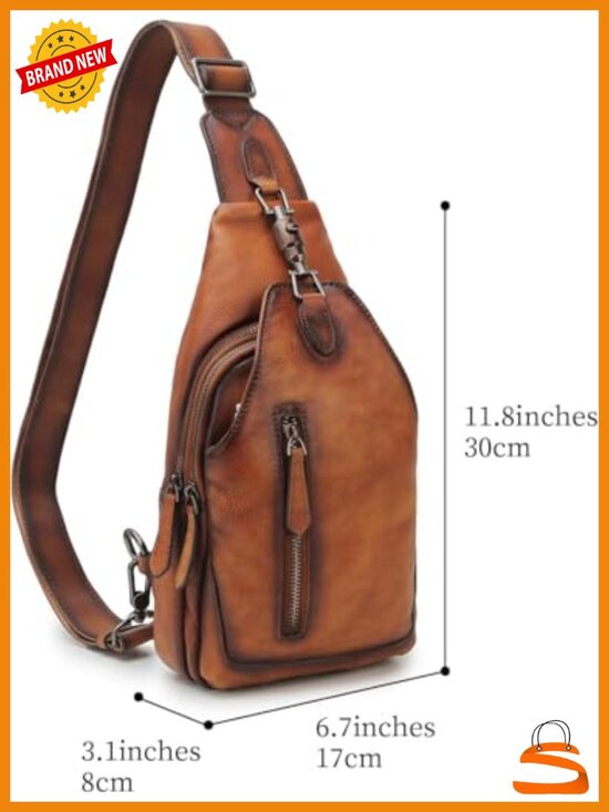 Genuine Leather Sling Bag Crossbody Chest Pack Shoulder Backpack main image 4